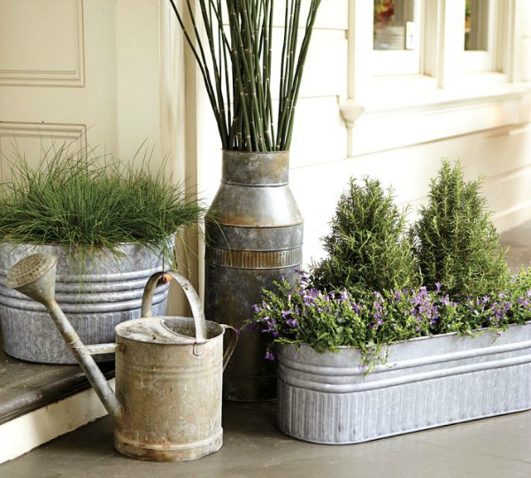 Galvanized Metal Tubs, Buckets, & Pails as Planters | Driven by Decor
