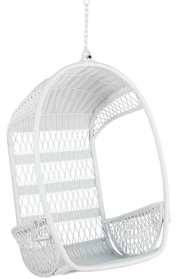 A great option for a white hanging rattan chair - so cute!