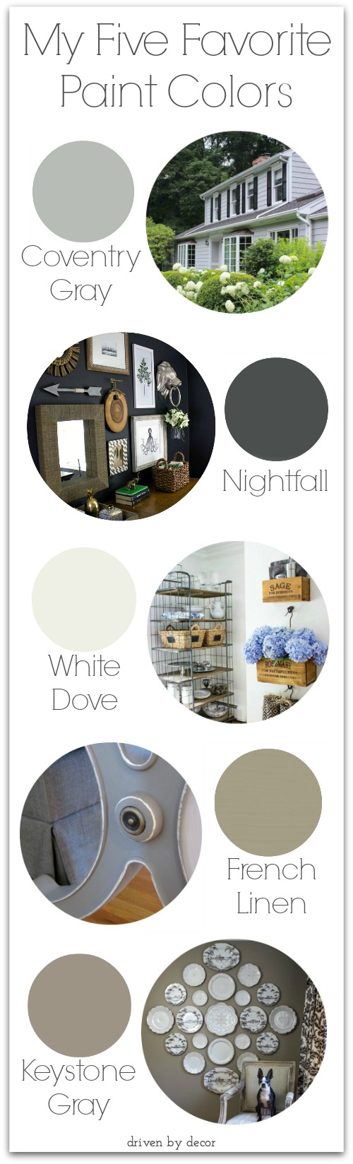 My Five Favorites Paint Colors Driven by Decor