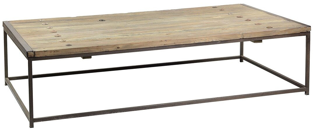 Iron and wood coffee table