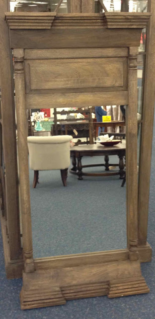 A knock-off of Restoration Hardware's Trumeau Mirror