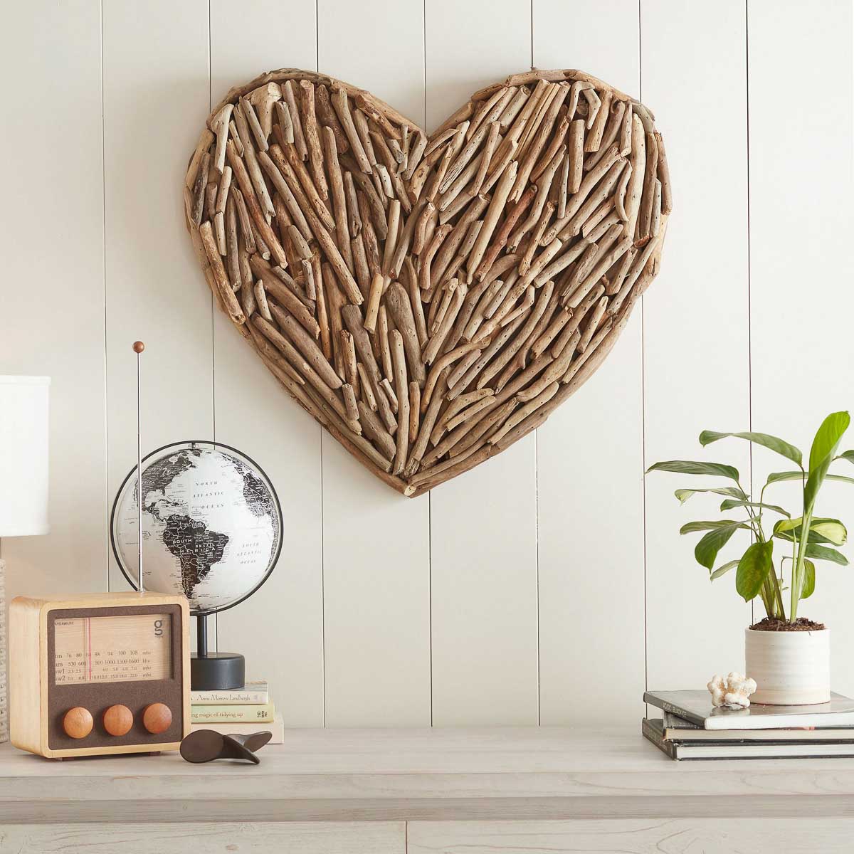Driftwood heart wall decor