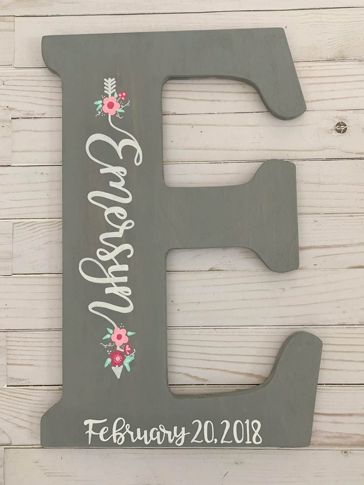 Decorative letter to hang on the wall in a baby's room