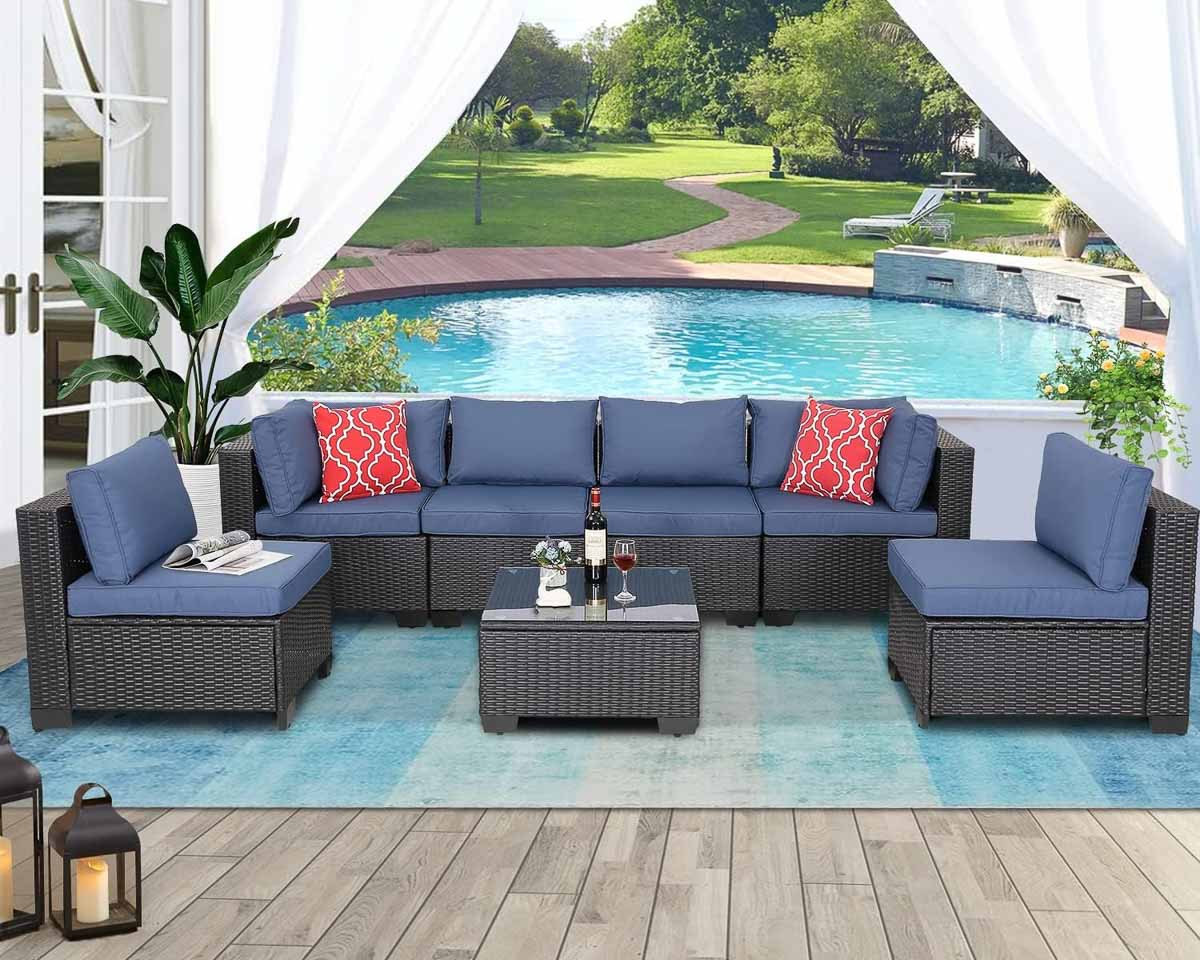 Affordable 7-piece outdoor sectional