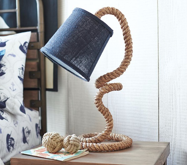 Love this rope table lamp - perfect for the nightstand in a bedroom!