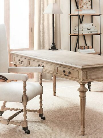 Restoration Hardware's French Partner's Desk - would work beautifully as a kitchen table too!