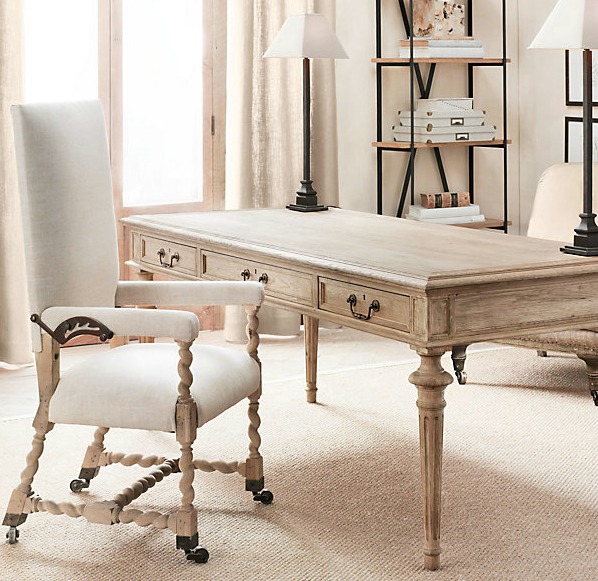Restoration Hardware's French Partner's Desk - would work beautifully as a kitchen table too!