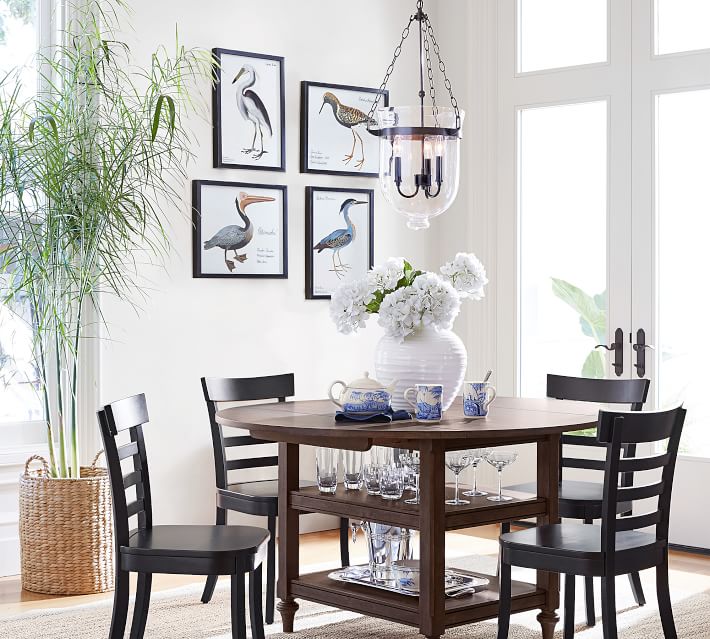 Love this lantern style pendant over a kitchen table! Links to it plus other beautiful options included in post!