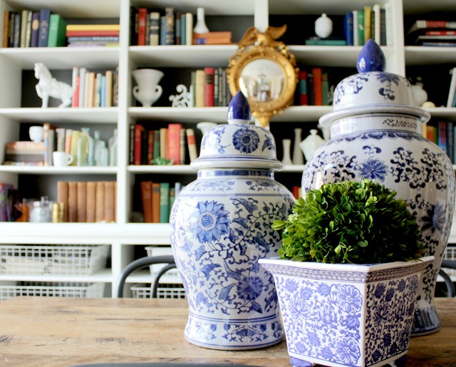 Blue and white vases and jars - love!