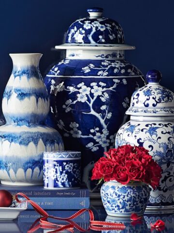 LOVE these blue and white porcelain jars!