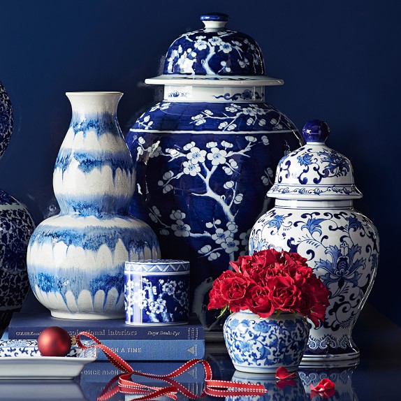 LOVE these blue and white porcelain jars!