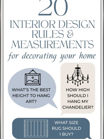 Graphic for 20 interior design rules and measurements
