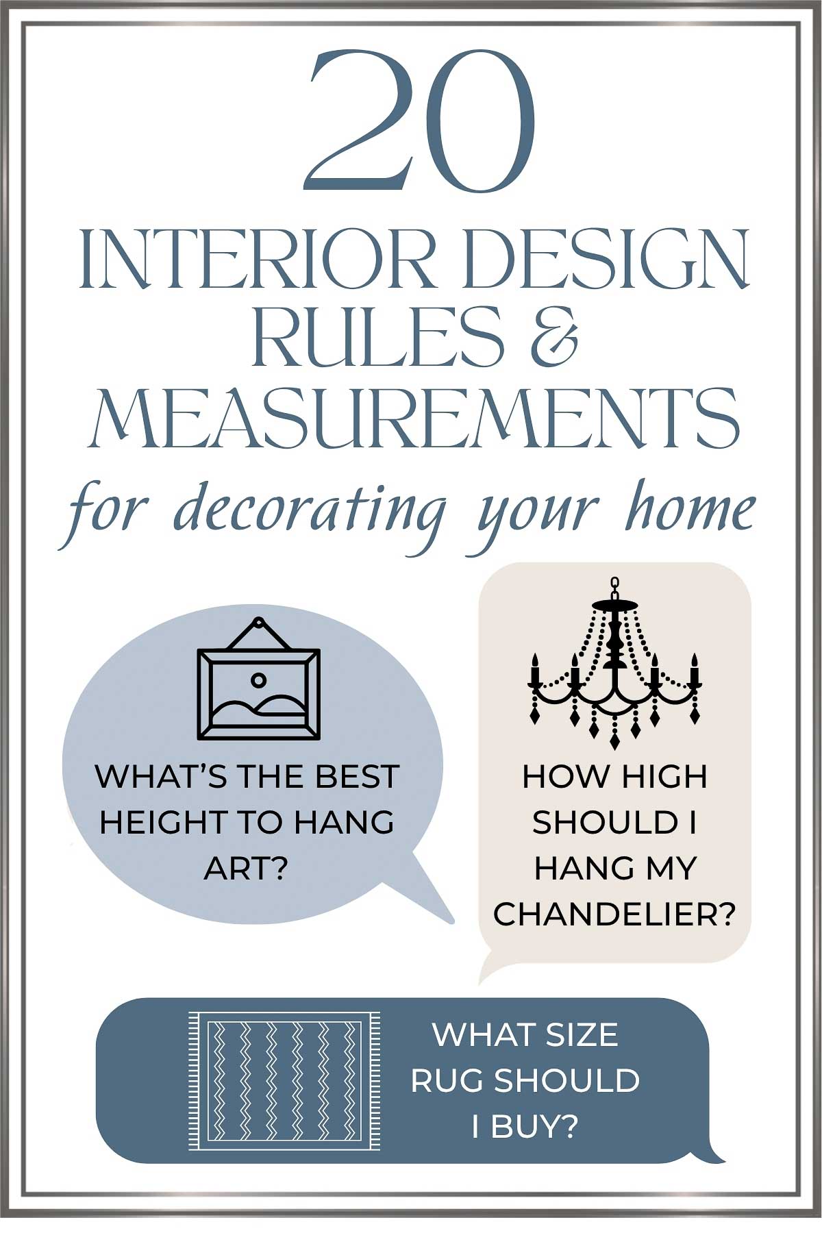Graphic for 20 interior design rules and measurements