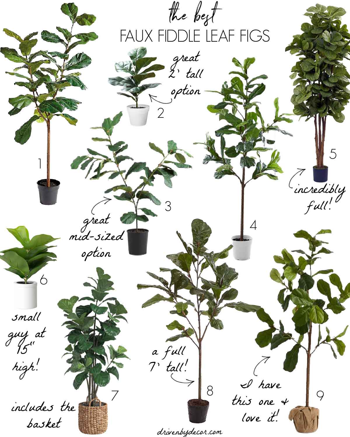 The best faux fiddle leaf fig trees!