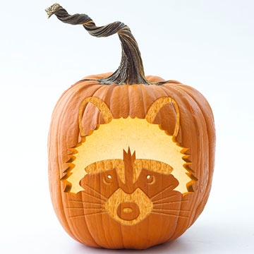 Raccoon Pumpkin Carving Stencil Template