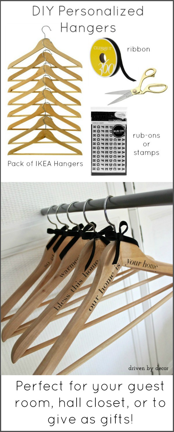 DIY Personalized Hangers - Perfect for your Guest Room, Hall Closet, or to Give As Gifts!