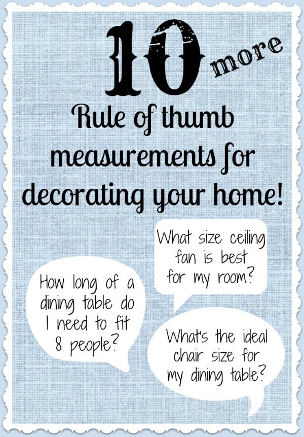 10 helpful measurements for decorating your home!