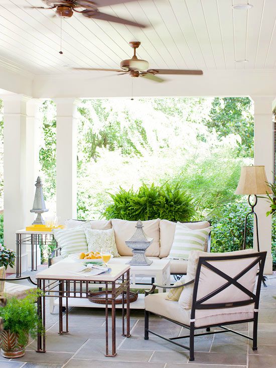 Ceiling fans used on porch