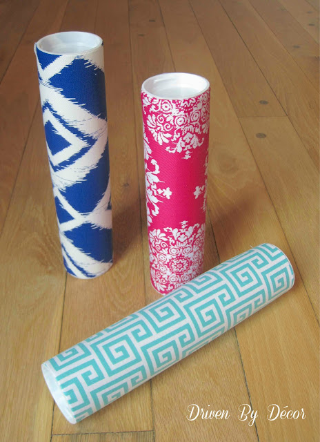 DIY scrunchie holders covered in different fabrics