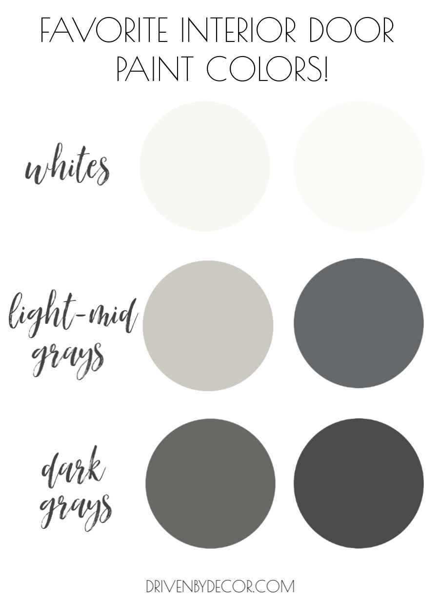 My six favorite interior door paint colors!