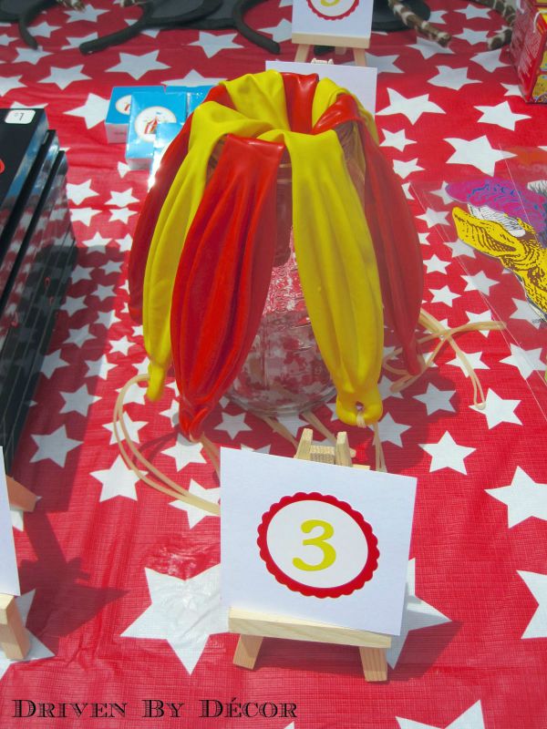 Punch balloons as prizes for carnival or circus birthday party