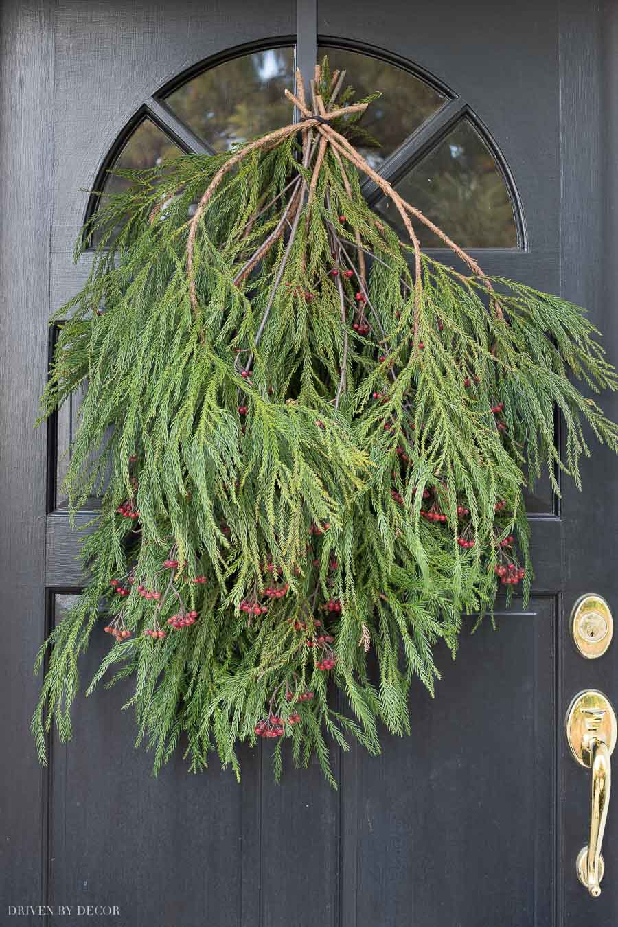 How to hang a Christmas door swag