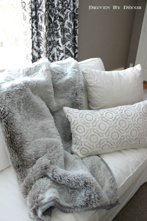 Fur blanket and pillows