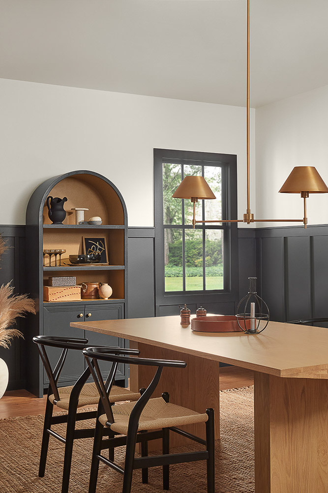 Sherwin Williams Iron Ore paint color in dining room