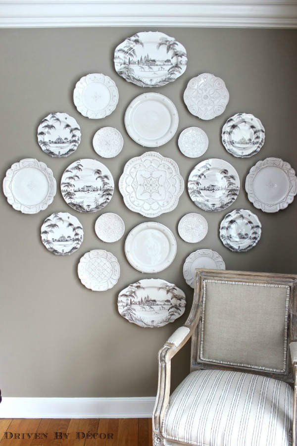 Our dining room plate wall - includes link to post about the best way to hang them!