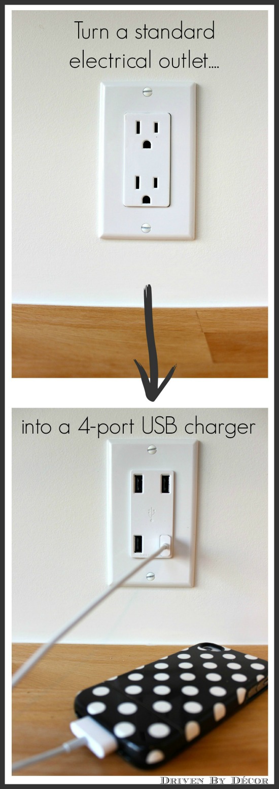 Driven by Decor - Turn a Standard Outlet into a 4-port usb charger