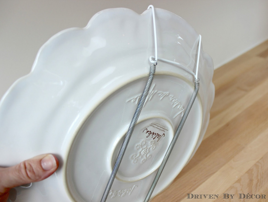 The vinyl coated plate hangers in this post are the best ones for hanging plates on the wall!