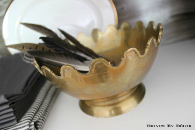 I love this scalloped gold bowl!