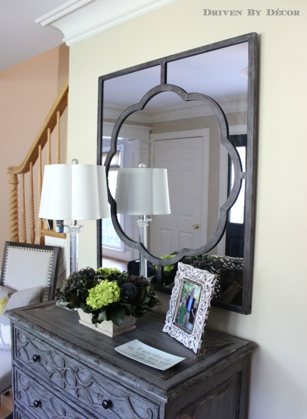 Beautiful Gabby Home mirror over foyer chest of drawers