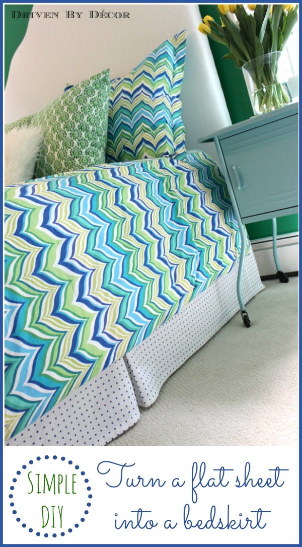 Turn a flat sheet into a bedskirt - such a simple DIY and looks awesome!
