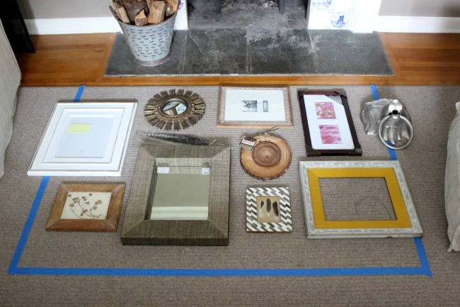 Driven by Decor - Gallery wall tip - lay out arrangement on floor first