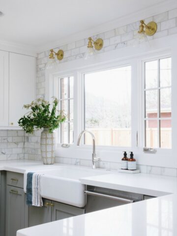 Great post about how high to take your kitchen backsplash - love it all the way around the window!