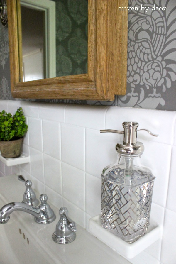 Our Stenciled Bathroom  Budget Makeover Reveal Driven by 