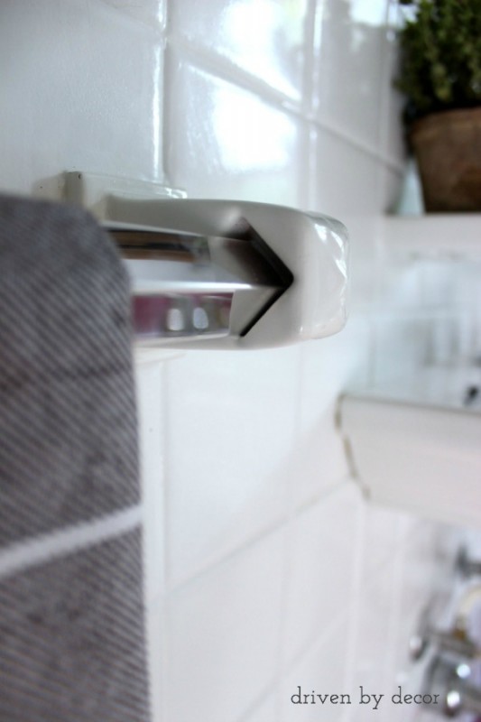 How To Replace a Towel Bar With Fixed Ceramic Ends Driven by Decor