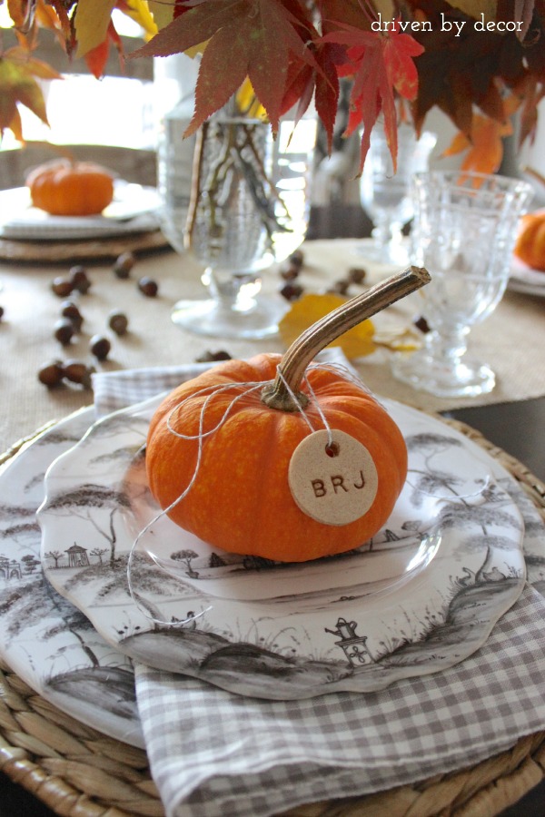 Driven by Decor - Salt dough tags for Thanksgiving place cards