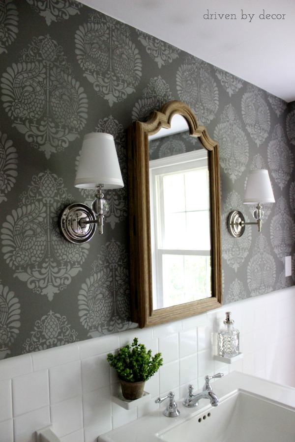 Driven by Decor - Stenciled wall with Royal Design stencil