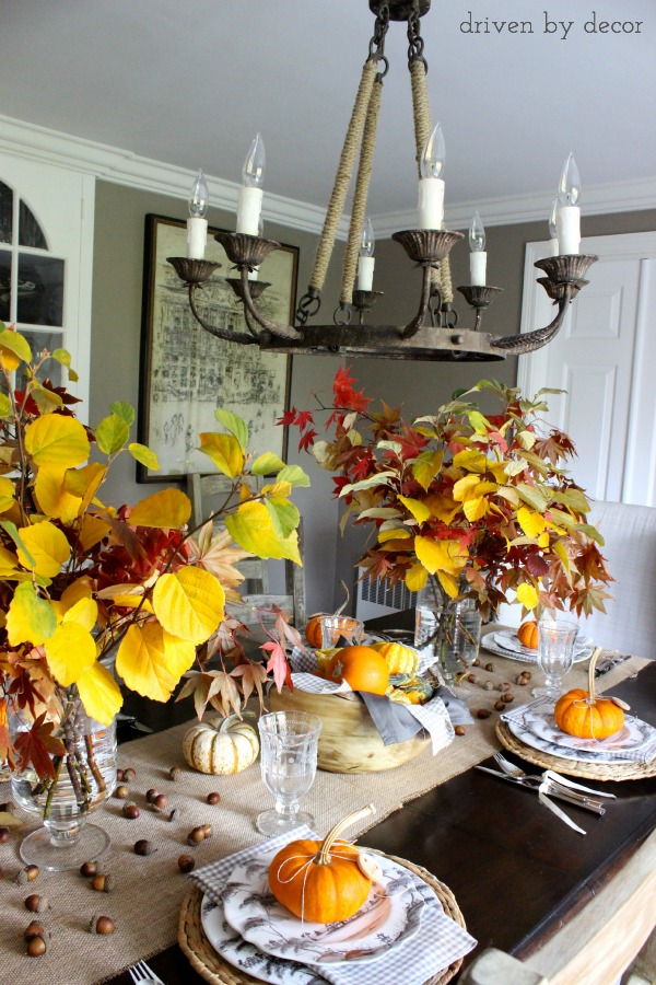 Driven by Decor - Table set for Thanksgiving