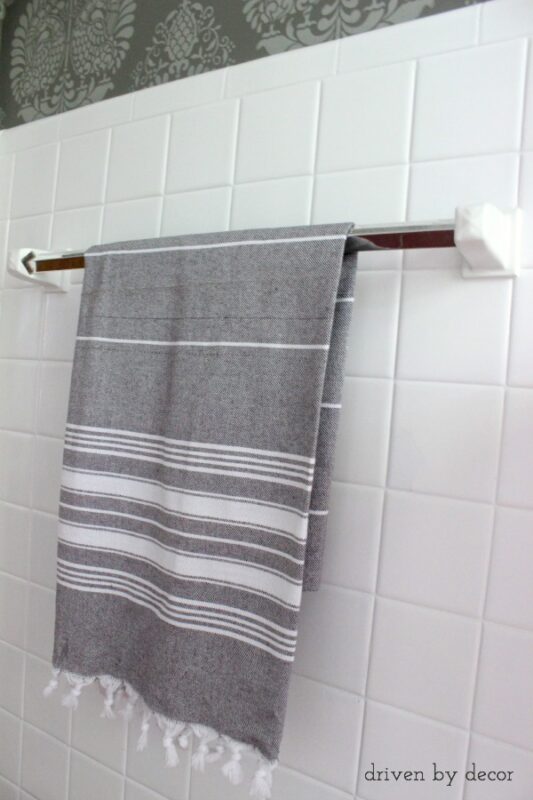 How To Replace a Towel Bar With Fixed Ceramic Ends Driven by Decor