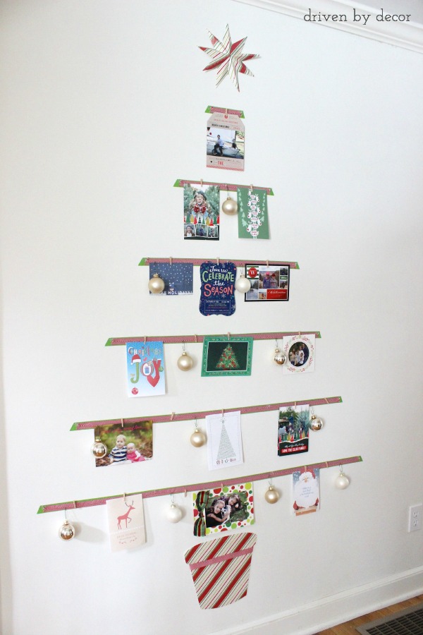 Driven by Decor - A cute way to display your holiday cards (and leave no marks on your walls!)