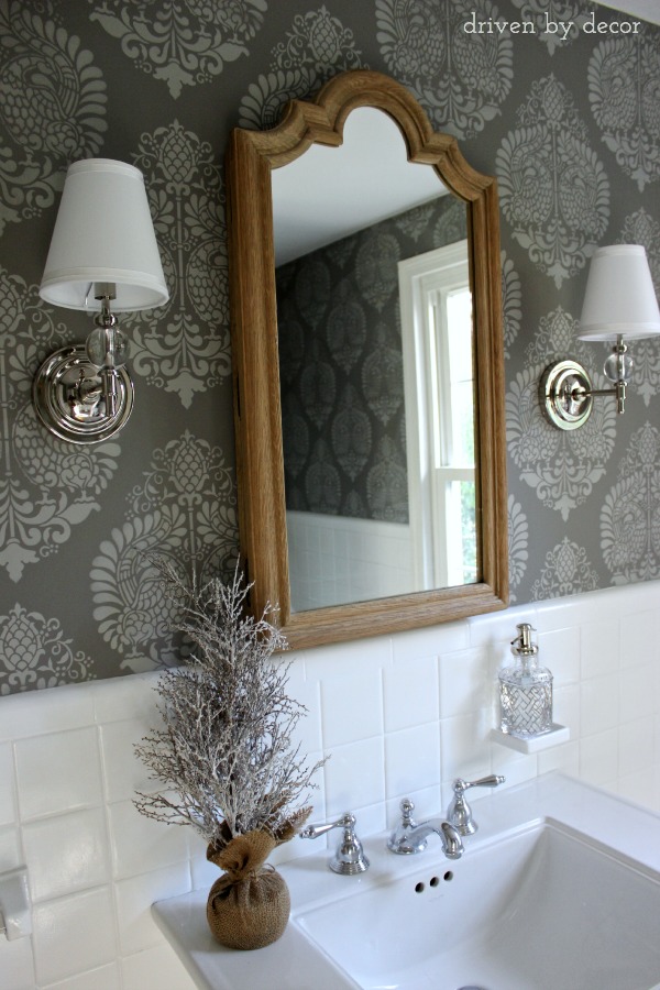 Small Powder Room With Big Stenciled Walls Small Powder Room With Big Stenciled Walls