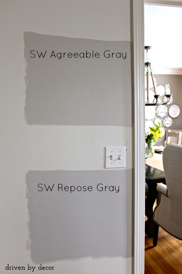 Sherwin Williams Agreeable Gray versus Repose Gray - two great gray paint colors!