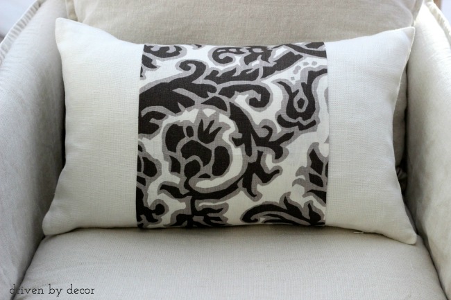 A simple strip of fabric dresses up this lumbar pillow