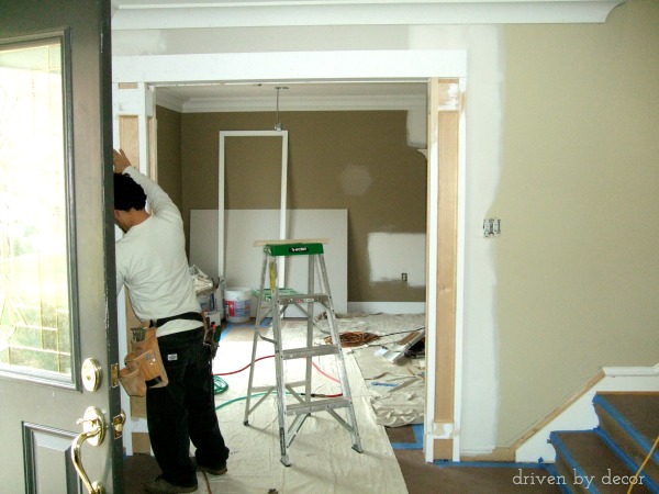 Adding decorative casing to a standard doorway