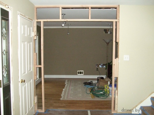 Framing out a standard doorway before adding decorative molding