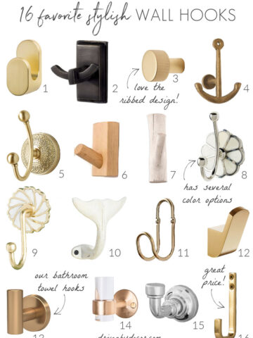 My favorite decorative wall hooks including some I have and love in our home!