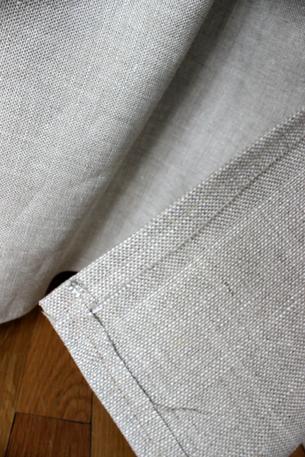 Back side of fabric used for desk skirt